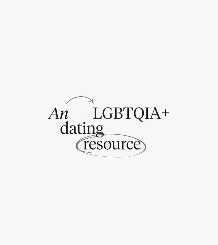 Typographic lock of showing the words An LGBTQIA+ dating resource