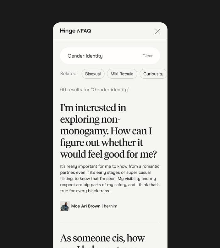 Search result on mobile screen