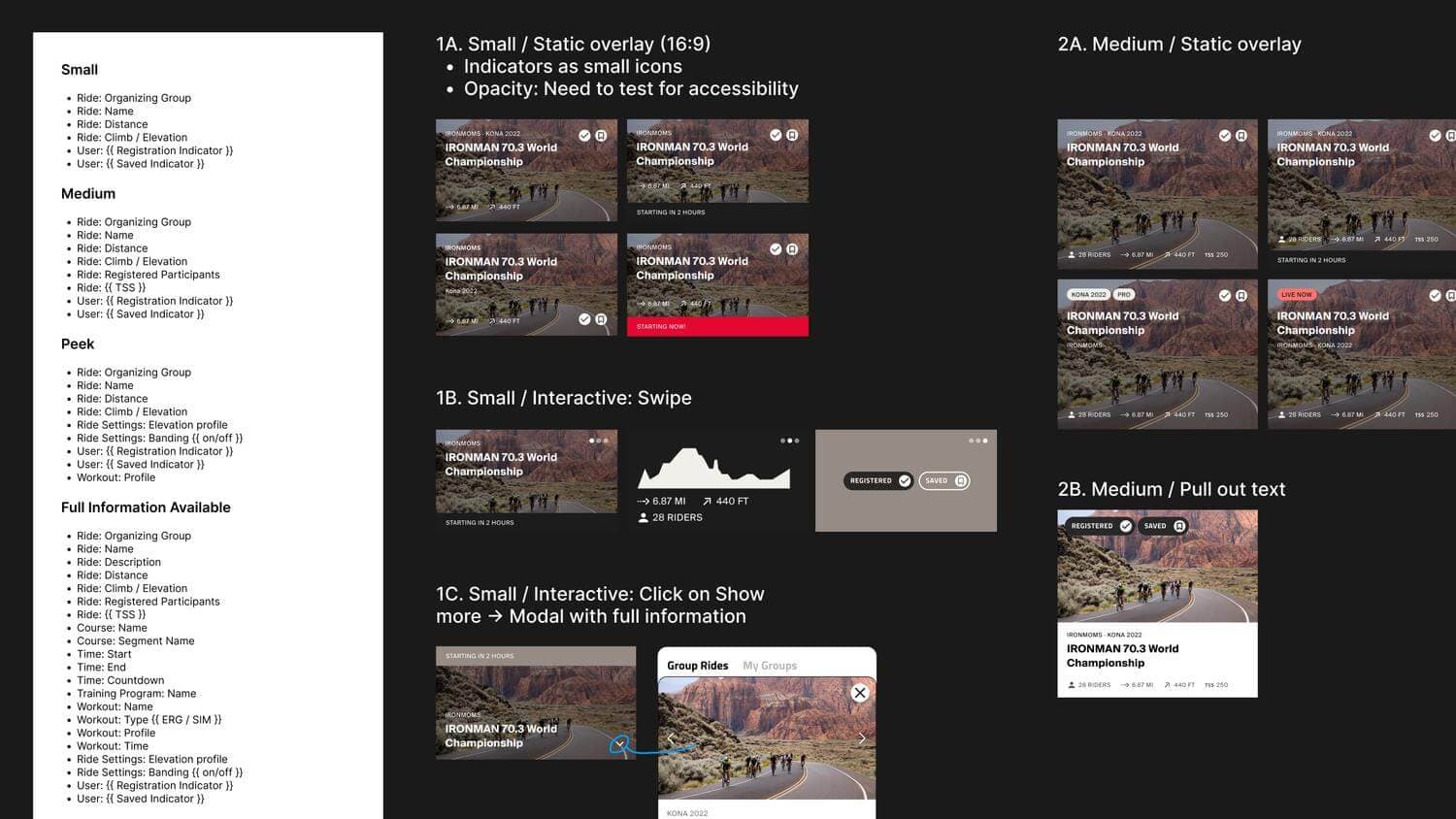 Screenshots of UI elements