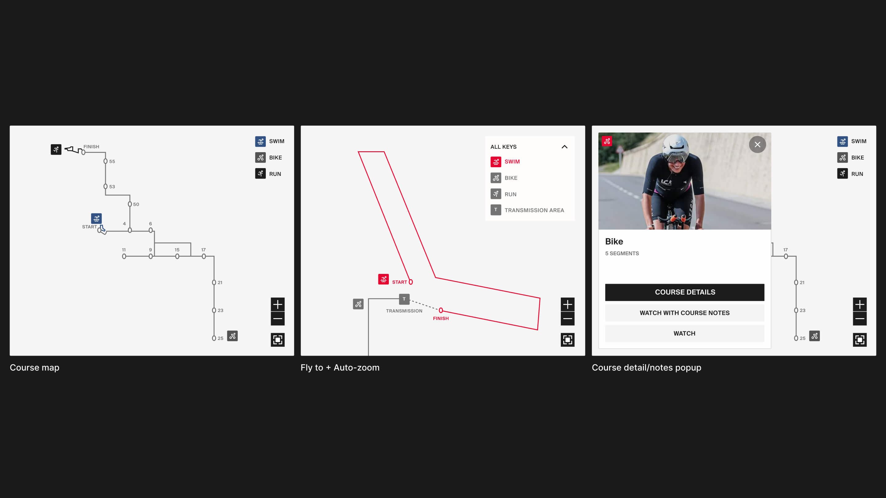 Details of map interaction