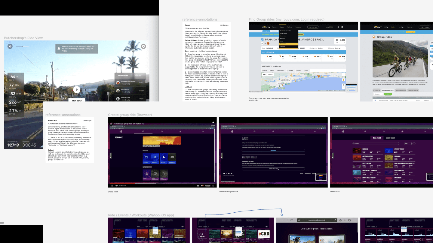 Collection of screenshots of competitor products