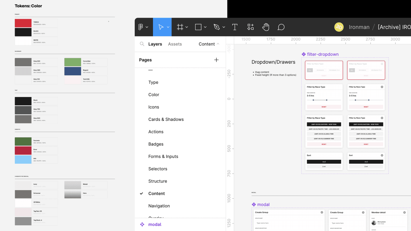 Screenshot of the design system
