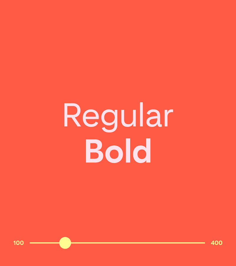 Screenshot of a slider that changes the font size