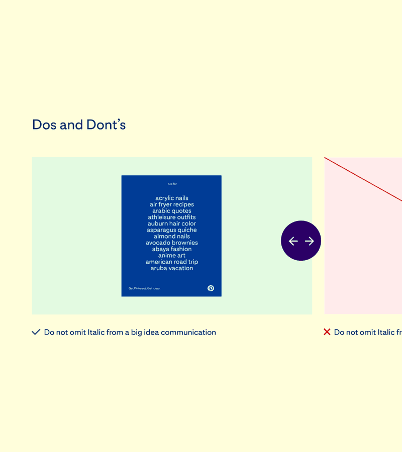 Screenshot of the Dos and Don'ts section