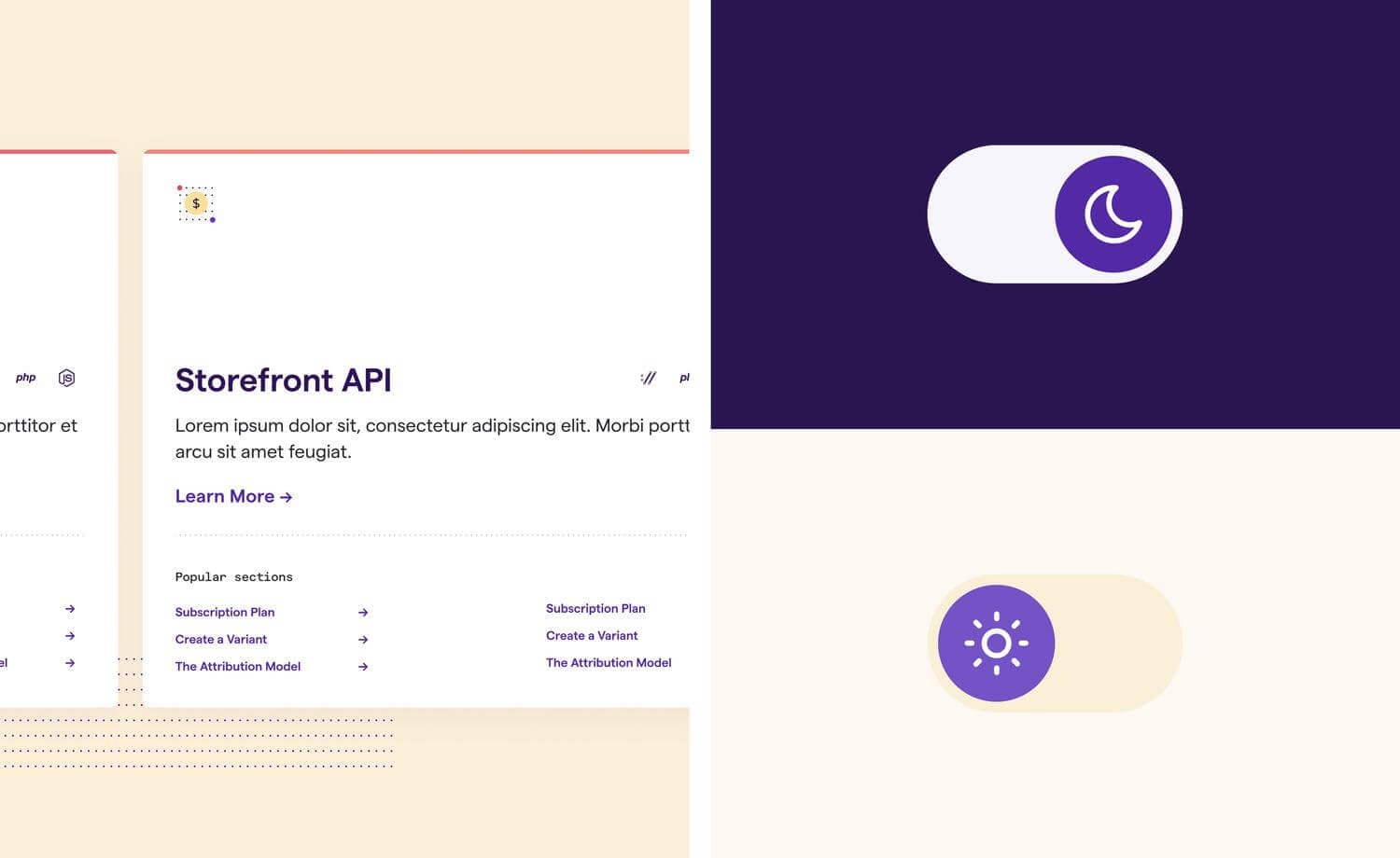 Screenshot of the Swell card component