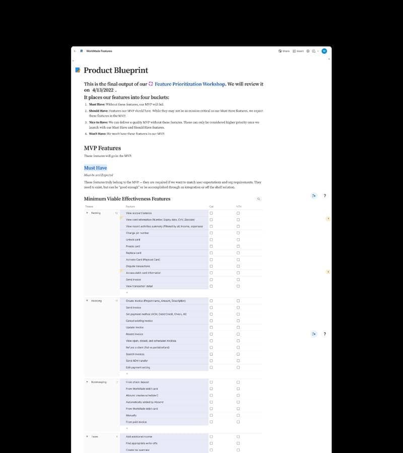 Screenshot of the WorkMade product blueprint